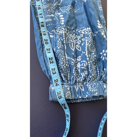 Cato Jogger Pants Womens‎ 12 Blue Bandana Floral Boho Lounge Elastic Festival - Picture 11 of 15